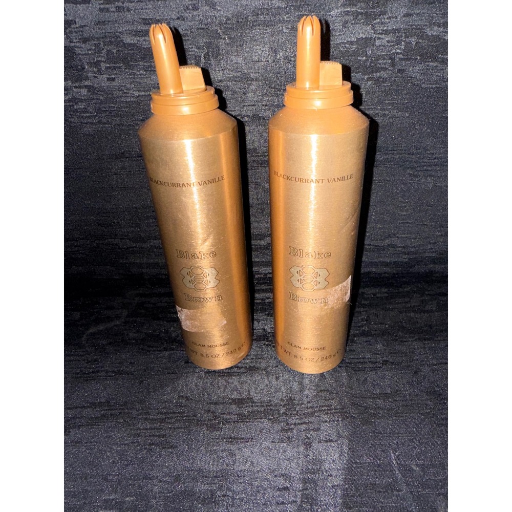Lot of 2 Blake Brown Glam Mousse Blackcurrant Vanille 8.5 oz New Hair Foam